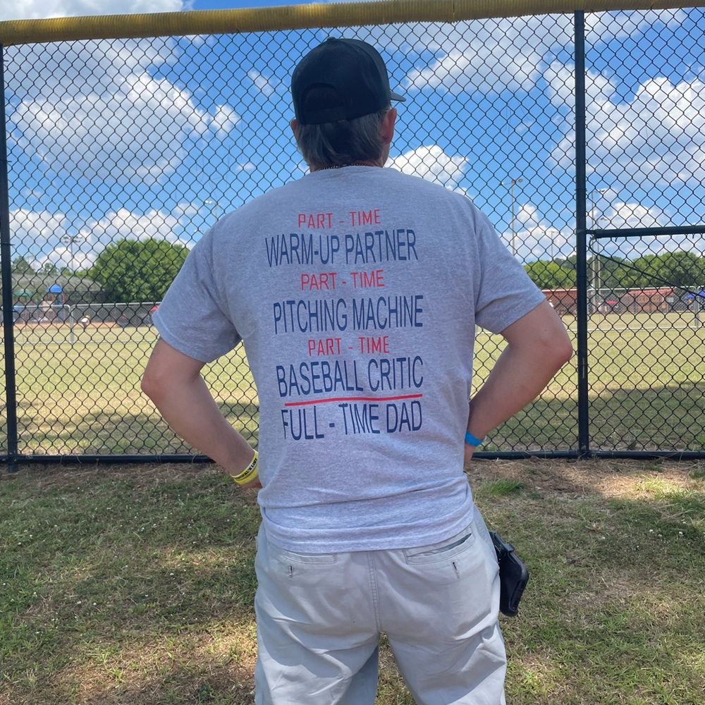 Custom T-shirt - “baseball Dad”- your color choice of shirt and design.